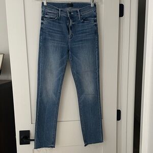 MOTHER the mid rise dazzler ankle fray